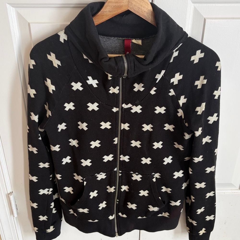 Black and White Print Zip Up Jacket from H&M